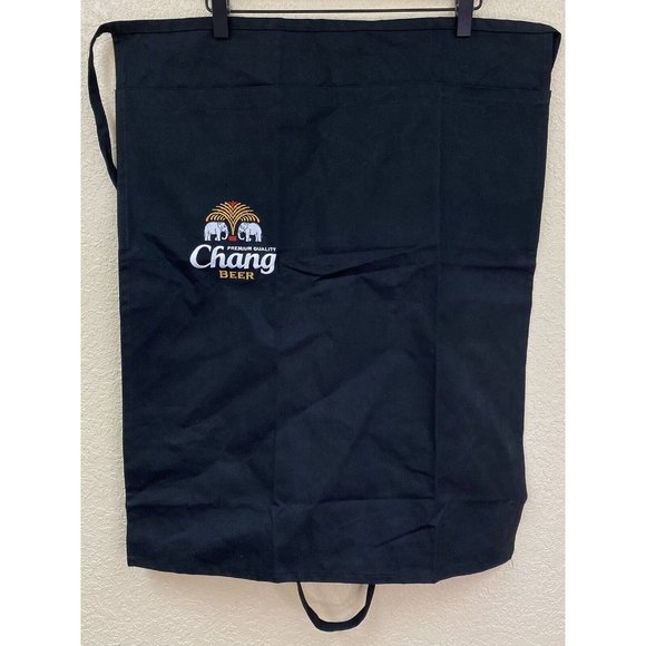 Chang Beer Thailand Bar Long Waist Waiter Bartender Apron Black READ - Picture 2 of 7